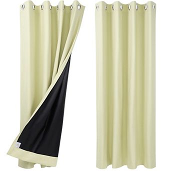 2 Panels Bedroom Waterproof 100% Blackout Curtains 52"x63"