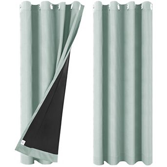 2 Panels Bedroom Waterproof 100% Blackout Curtains 52"x63"