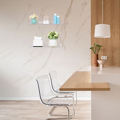 Acrylic Floating Shelves Clear Shelves For Bathroom Bedroom Storage And Organization Clear 2 Pack