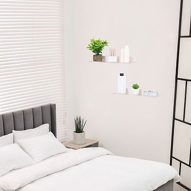 Acrylic Floating Shelves Clear Shelves For Bathroom Bedroom Storage And Organization Clear 2 Pack