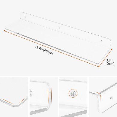 Acrylic Floating Shelves Clear Shelves For Bathroom Bedroom Storage And Organization Clear 2 Pack