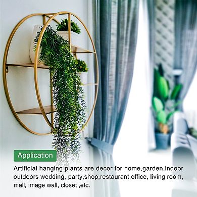 2 Pcs Artificial Hanging Plants Fake Ferns Hanging Vines For Home Black