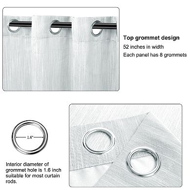 2 Panels Bedroom Linen Look Blackout Curtains 52" x 108"