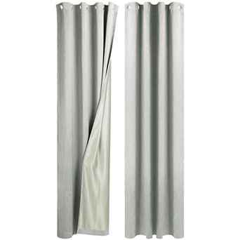 2 Panels Bedroom Linen Look Blackout Curtains 52" x 108"
