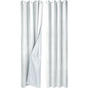 2 Panels Bedroom Linen Look Blackout Curtains 52" X 108"