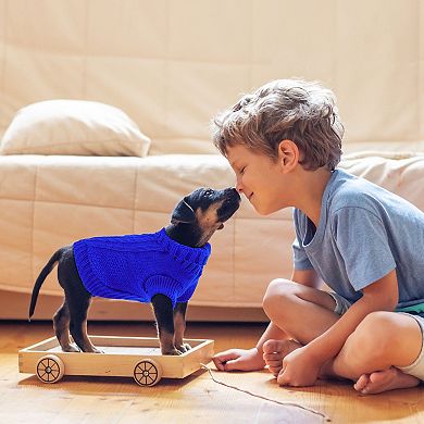 Dog Sweater Thick Twisted Knit Pullover Turtleneck Pet Dog Clothes Apparel For Puppy Dogs Cats