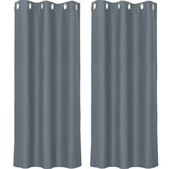 2 pc Blackout Thermal Insulated Grommet Window Curtain Panel Valance Darkening Drapes 42" X 63"
