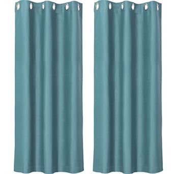 2 pc Blackout Thermal Insulated Grommet Window Curtain Panel Valance Darkening Drapes 42" X 63"