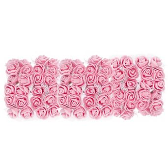 Artificial Rose Flower Heads, Mini Faux Flower 0.8 Inch-1 Inch 72 pc