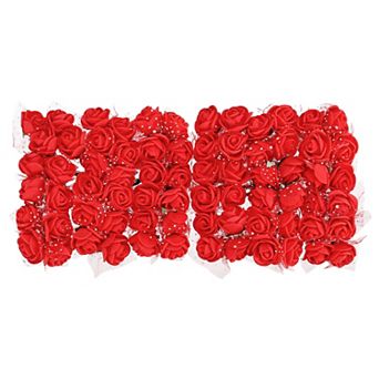 Artificial Rose Flower Heads, Mini Faux Flower 0.8 Inch-1 Inch 72 pc