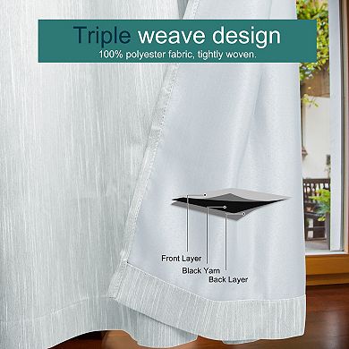 2 Panels Bedroom Linen Look Blackout Curtains 52" x 84"