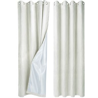 2 Panels Bedroom Linen Look Blackout Curtains 52" x 84"