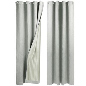 2 Panels Bedroom Linen Look Blackout Curtains 52" X 84"