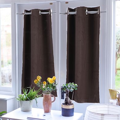 Small Grommet Window Curtain, Short Cabinet Blackout Drapes For Kitchen Bathroom