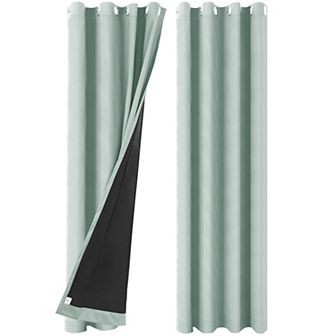 2 Panels Bedroom Waterproof 100% Blackout Curtains 52"x84"
