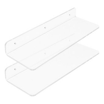 Acrylic Floating Shelves For Bathroom, Book Shelf, Living Room, Bedroom Wall Display Shelf 2 Pack