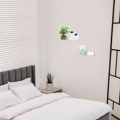 Acrylic Floating Shelves For Bathroom, Book Shelf, Living Room, Bedroom Wall Display Shelf 2 Pack