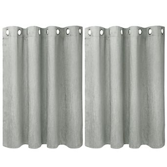 2 Panels Kitchen Linen Look Blackout Curtains 52"x36"