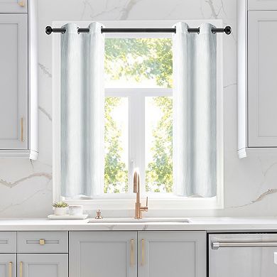 2 Panels Kitchen Linen Look Blackout Curtains 29"x36"
