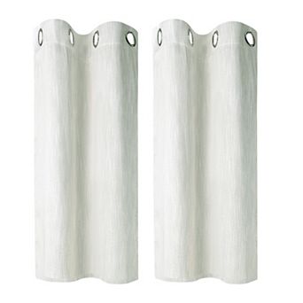 2 Panels Kitchen Linen Look Blackout Curtains 29"x36"