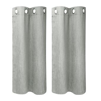 2 Panels Kitchen Linen Look Blackout Curtains 29"x36"