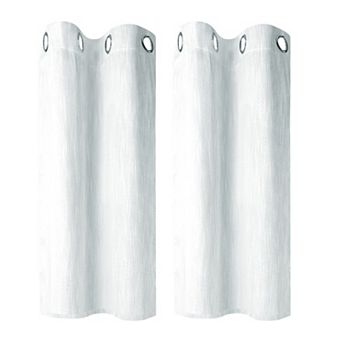 2 Panels Kitchen Linen Look Blackout Curtains 29"x36"
