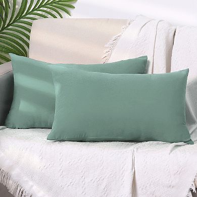 Solid Color Pillowcases With Hidden Zipper For Bed, Sofa, Chair And Couch 12" X 20"