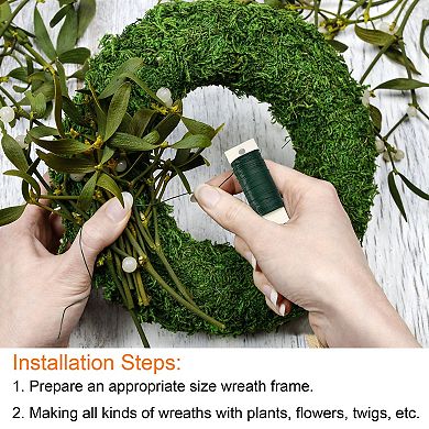 Metal Wire Wreath Frame 16 Inch Form Hanger For Christmas Wedding Floral Arrangements Green 5 Pack