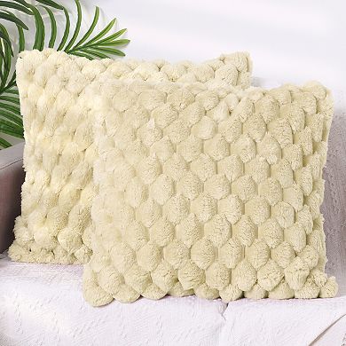 Soft Decorative Throw Pillow Covers Plush Cushion Pillowcase For Sofa 16" X 16", 20" X 20"