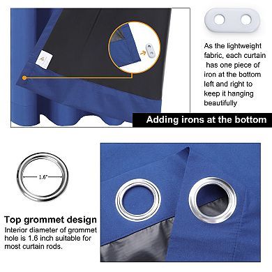 2 Panels Bedroom Waterproof 100% Blackout Curtains 42"x84"