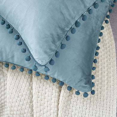 Fringe Pom Poms Decorative Throw Pillow Covers Cushion Pillow Cases Room 18" X 18"