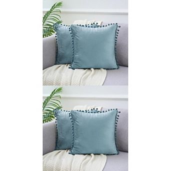 Fringe Pom Poms Decorative Throw Pillow Covers Cushion Pillow Cases Room 18" X 18"