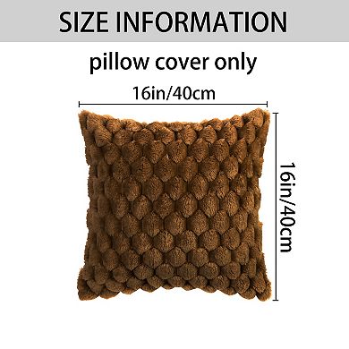 Soft Decorative Throw Pillow Covers Plush Cushion Pillowcase For Sofa 16" X 16", 18" X 18"