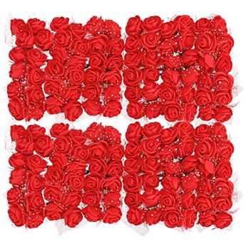 Artificial Rose Flower Heads, Mini Faux Flower for DIY Craft Wedding and Party Decoration 144 pc