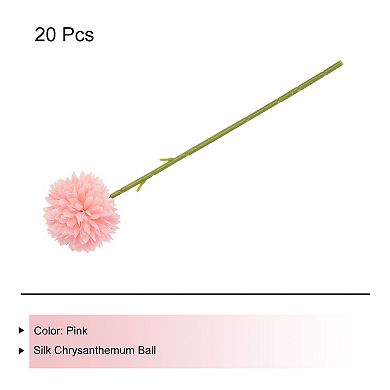 Artificial Flower Heads, Silk Chrysanthemum Hydrangea Faux Flowers 20Pcs