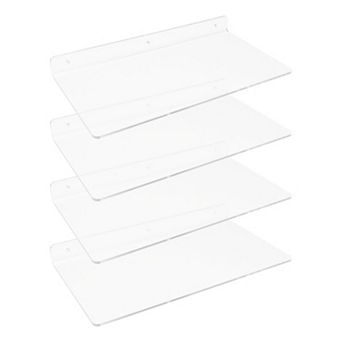 Acrylic Floating Shelves Clear Shelves For Bathroom Bedroom Living Room Wall Display Shelf 4 Pack