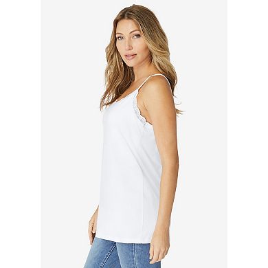 Roaman's Women's Plus Size Lace Trim Bra Cami