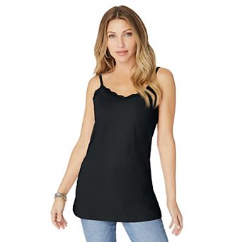 Roaman's Women's Plus Size Lace Trim Bra Cami