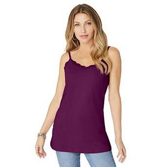 Roaman's Women's Plus Size Lace Trim Bra Cami