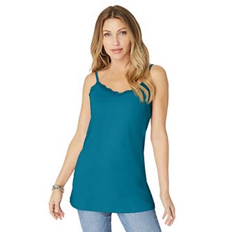 Roaman's Women's Plus Size Lace Trim Bra Cami