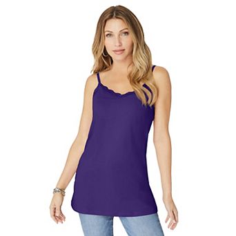 Roaman's Women's Plus Size Lace Trim Bra Cami