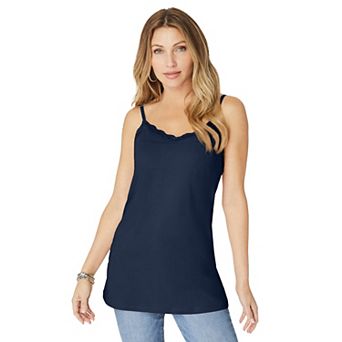 Roaman's Women's Plus Size Lace Trim Bra Cami