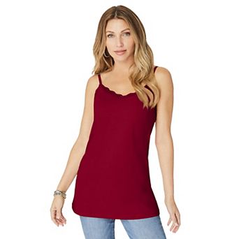 Roaman's Women's Plus Size Lace Trim Bra Cami