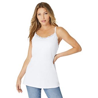 Roaman's Women's Plus Size Lace Trim Bra Cami