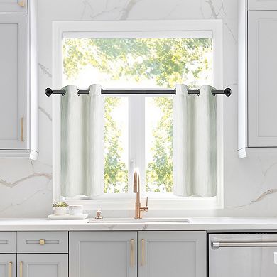 2 Panels Kitchen Linen Look Blackout Curtains 29"x24"