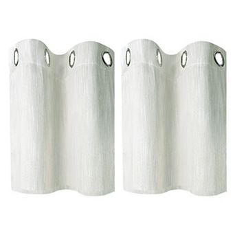 2 Panels Kitchen Linen Look Blackout Curtains 29"x24"