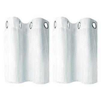 2 Panels Kitchen Linen Look Blackout Curtains 29"x24"