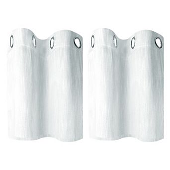 2 Panels Kitchen Linen Look Blackout Curtains 29"x24"