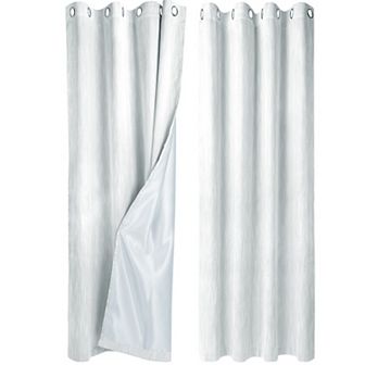 2 Panels Bedroom Linen Look Blackout Curtains 52" X 95"
