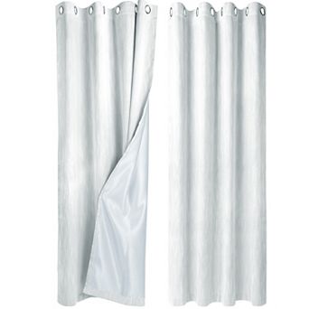 2 Panels Bedroom Linen Look Blackout Curtains 52" X 95"